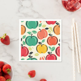 Retro Apple Orchard Harvest Party Serviette