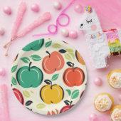 Retro Apple Orchard Harvest Picnic Pappteller (Party)