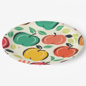Retro Apple Orchard Harvest Picnic Pappteller (Schrägansicht)