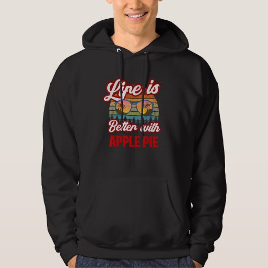 Retro Apple Pie Sunset Life ist besser mit Apple P Hoodie (Vorderseite)