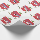 Retro Apple Runner Geschenkpapier (Ecke)