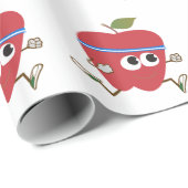 Retro Apple Runner Geschenkpapier (Rolleneckpunkt)