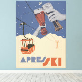 Retro Apres Ski Leinwanddruck (Insitu (Holzboden))