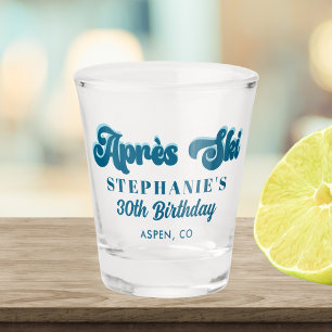 Retro Après-Ski Winter Geburtstagsfeier nach Maß Schnapsglas