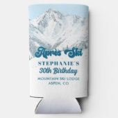 Retro Apres Ski Winter Mountain Birthday Party Selters Dosenkühler (Rückseite)