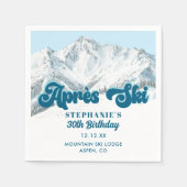 Retro Apres Ski Winter Mountain Birthday Party Serviette (Vorderseite)