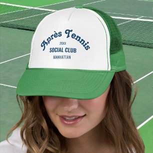 Retro Après Tennis Social Club Custom Grün Truckerkappe