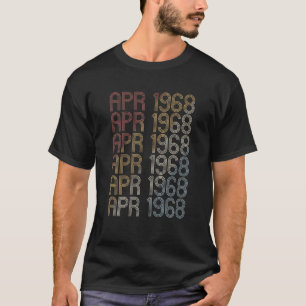 Retro April 1968 Muster Vintag April 1968 Geburtst T-Shirt