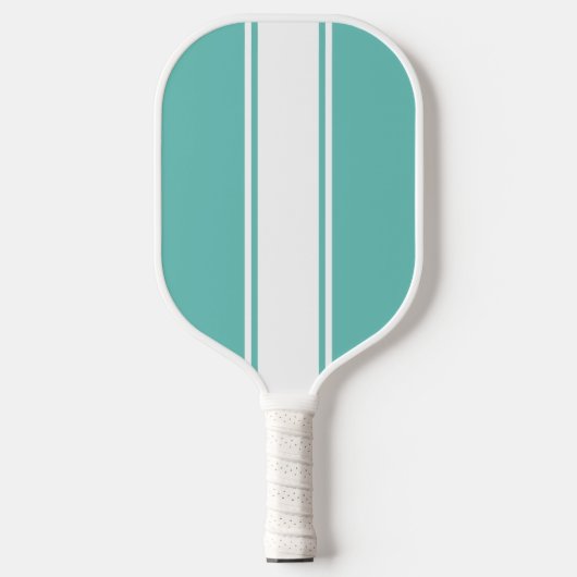Retro Aqua Aquamarine schmale, senkrechte, senkrec Pickleball Schläger (Vorderseite)