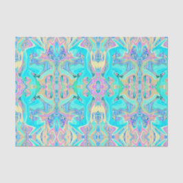 Retro Aqua Blue Liquid Art on Abstrakt Hydrangeas Seidenpapier