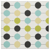 Retro Aqua Blue Yellow Green Black Circles MCM Stoff (Muster)