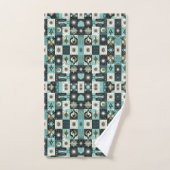 Retro Aqua Diamond Mid Century Modern Towel Set (Handtuch)