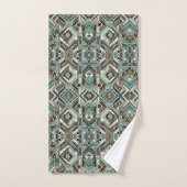Retro Aqua Diamond Mid Century Modern Towel Set (Handtuch)