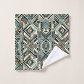 Retro Aqua Diamond Mid Century Modern Towel Set (Waschlappen)