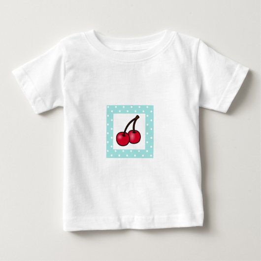 Retro Aqua Dots Cherries Baby T-shirt (Vorderseite)