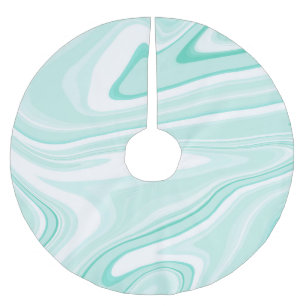Retro Aqua Green Swirl Liquid Painting Aesthetic Polyester Weihnachtsbaumdecke