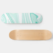 Retro Aqua Green Swirl Liquid Painting Ästhetik Skateboard (Horizontal)