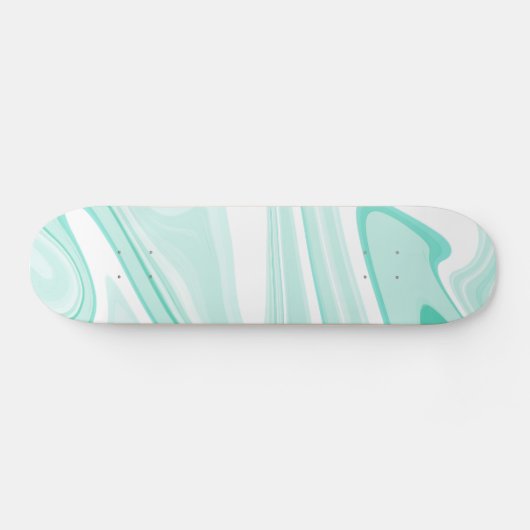 Retro Aqua Green Swirl Liquid Painting Ästhetik Skateboard (Horizontal)
