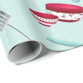 Retro Aqua Kitchen Gadget Geschenkpapier (Rolleneckpunkt)