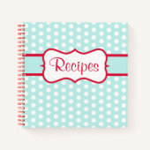 Retro Aqua Kitchen Rezept Notebook Geschenk Notizblock (Vorderseite)