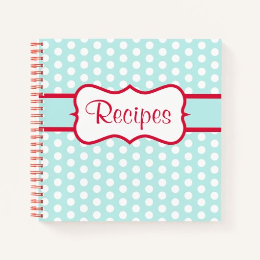 Retro Aqua Kitchen Rezept Notebook Geschenk Notizblock (Vorderseite)