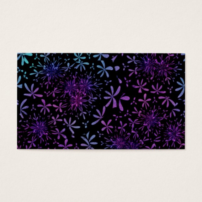 Retro Aqua Lila Blumenblüten (Vorderseite)