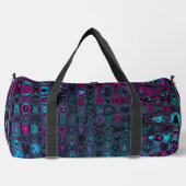 Retro Aqua Magenta und Abstrakte Schwarze Waves Duffle Bag (Vorderseite)