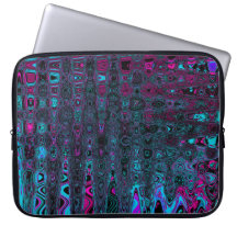 Retro Aqua Magenta und Abstrakte Schwarze Waves