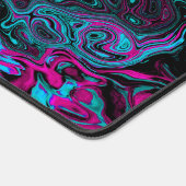 Retro Aqua Magenta und Abstrakter Schwarzer Swirl Schreibtischunterlage (Ecke)