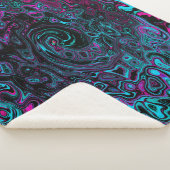 Retro Aqua Magenta und Abstrakter Schwarzer Swirl Sherpadecke (3/4)