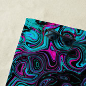 Retro Aqua Magenta und Abstrakter Schwarzer Swirl Strandtuch (Beispiel)