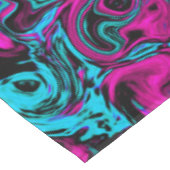 Retro Aqua Magenta und Abstrakter Schwarzer Swirl Tischdecke (Schrägansicht)