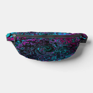 Retro Aqua Magenta und schwarze abstrakte Spirale Bauchtasche