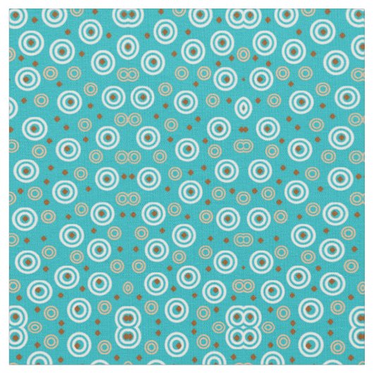 Retro Aqua Orange Muster Stoff (Nahaufnahme)
