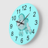Retro Aqua Poodle Wallclock Große Wanduhr (Winkel)