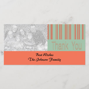 Retro Aqua und orange Stängel Dankeskarte