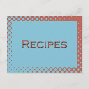 Retro-Aqua- und rosa Rezeptkarte Postkarte