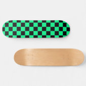 Retro Aqua und schwarzer SchachbrettSkateboard Skateboard (Horizontal)