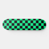 Retro Aqua und schwarzer SchachbrettSkateboard Skateboard (Horizontal)
