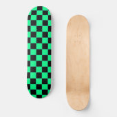 Retro Aqua und schwarzer SchachbrettSkateboard Skateboard (Vorderseite)