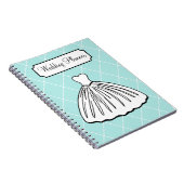 Retro Aqua Wedding Planner Notebook Notizblock (Rechte Seite)