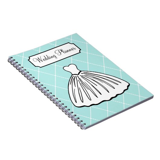 Retro Aqua Wedding Planner Notebook Notizblock (Rechte Seite)
