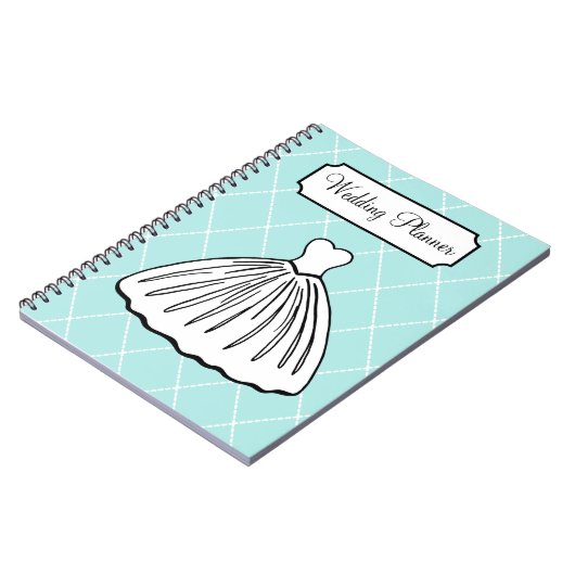 Retro Aqua Wedding Planner Notebook Notizblock (Linke Seite)