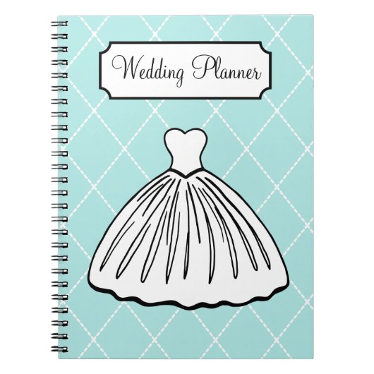 Retro Aqua Wedding Planner Notebook Notizblock (Vorderseite)