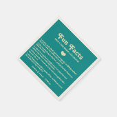 Retro Aquamarin Blue Fun Fakten Personalisiert Serviette (Ecke)