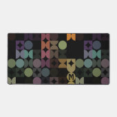 Retro Aquamarin Blue Green Brown Black Pop Art Mus Schreibtischunterlage (Vorderseite)