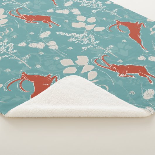 Retro Aquamarin Capricorn Zodiac Festivum Tier Sherpadecke (3/4)