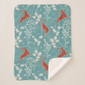 Retro Aquamarin Capricorn Zodiac Festivum Tier Sherpadecke (Vorderseite)