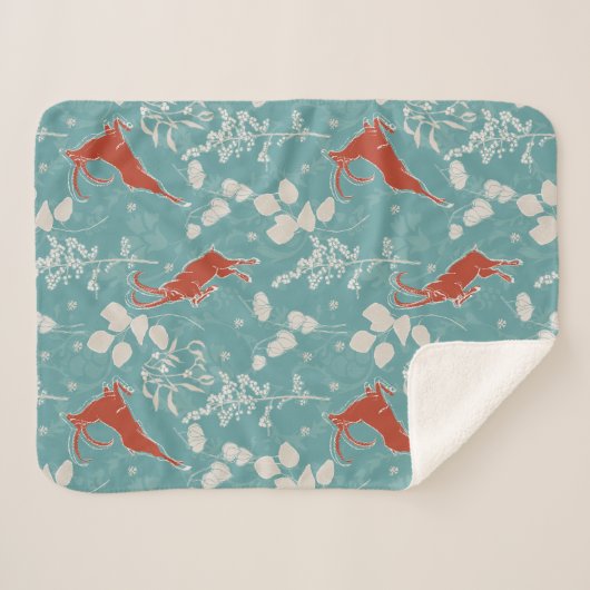 Retro Aquamarin Capricorn Zodiac Festivum Tier Sherpadecke (Vorderseite (Horizontal))