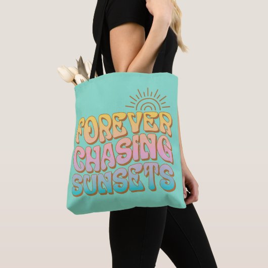Retro Aquamarin "Forever Chasing Sunsets" Tasche (Von Nahem)